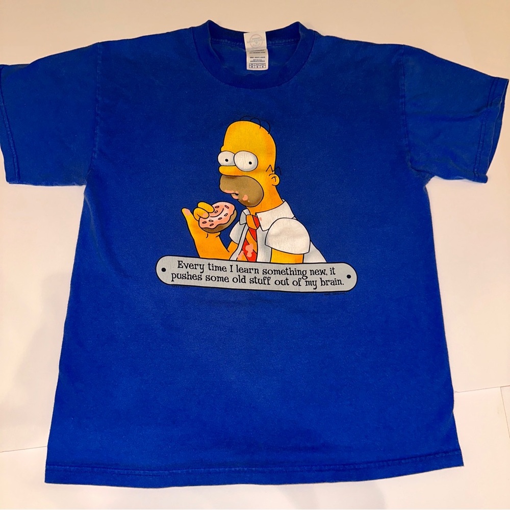 The Simpsons T-Shirt Homer “Every time I learn something new” Mens Size M 1990s